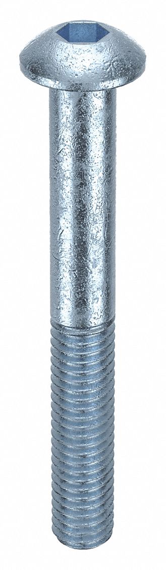 Socket Head Cap Screw: M3x0.50 Thread Size, 25 mm Lg, Button, Zinc Plated, Alloy Steel, 100 PK