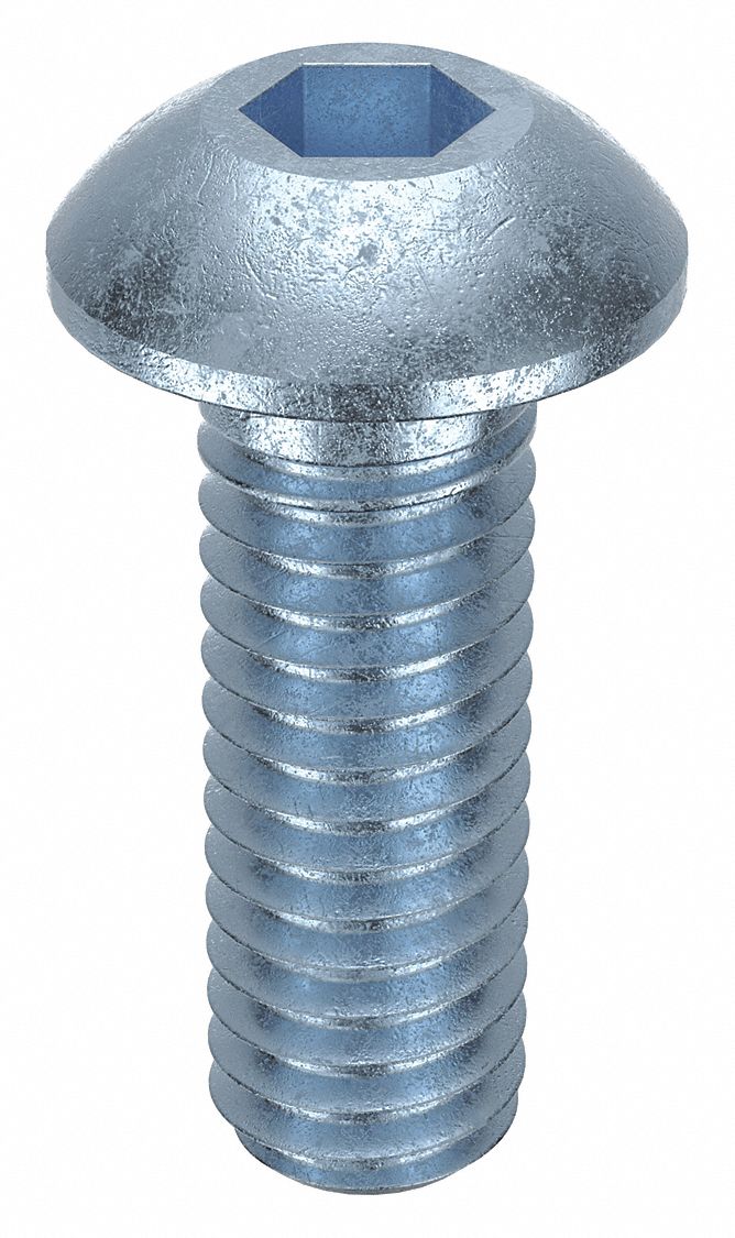Socket Head Cap Screw: M4x0.70 Thread Size, 12 mm Lg, Button, Zinc Plated, Alloy Steel, 100 PK