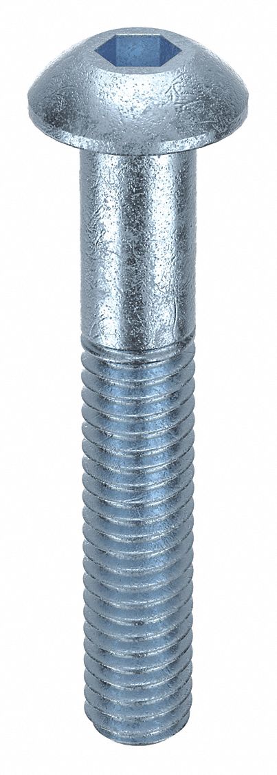 Socket Head Cap Screw: M4x0.70 Thread Size, 25 mm Lg, Button, Zinc Plated, Alloy Steel, 100 PK