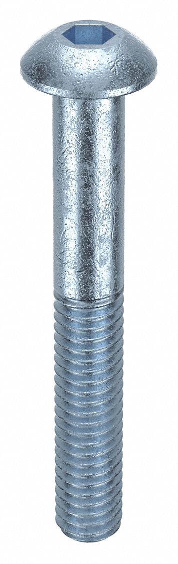 Socket Head Cap Screw: M4x0.70 Thread Size, 30 mm Lg, Button, Zinc Plated, Alloy Steel, 100 PK