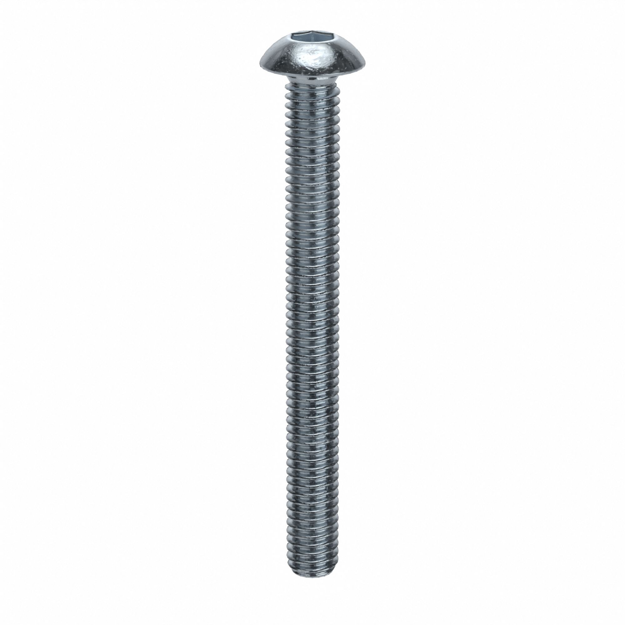 Socket Head Cap Screw: M4x0.70 Thread Size, 40 mm Lg, Button, Zinc Plated, Alloy Steel, 100 PK