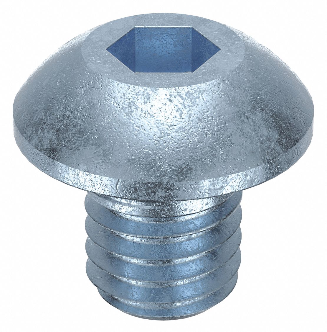 Socket Head Cap Screw: M5x0.80 Thread Size, 6 mm Lg, Button, Zinc Plated, Alloy Steel, 100 PK