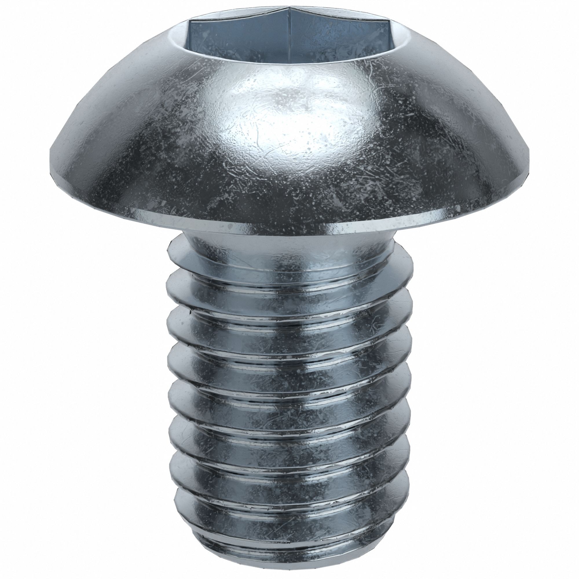Socket Head Cap Screw: M5x0.80 Thread Size, 8 mm Lg, Button, Zinc Plated, Alloy Steel, 100 PK