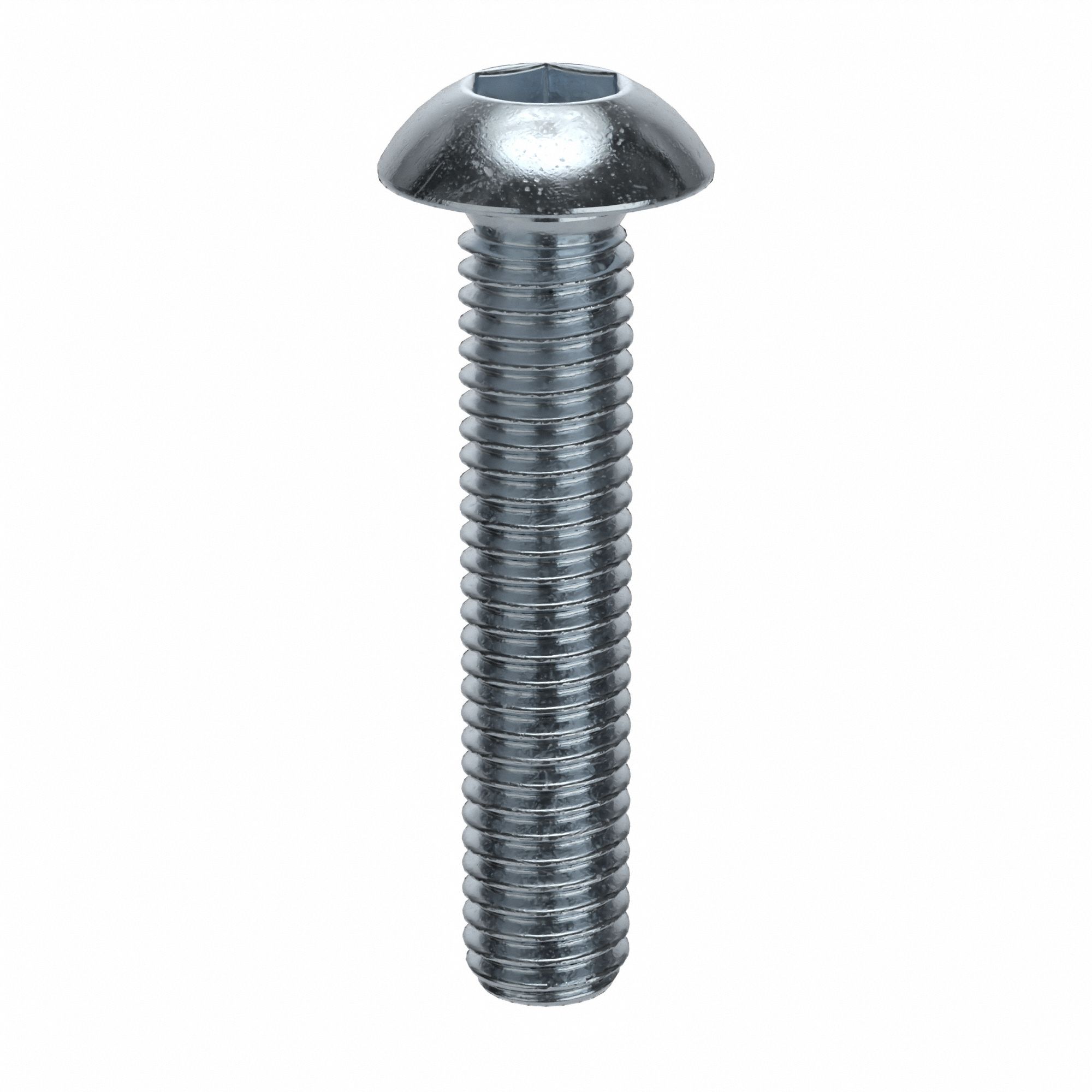 Socket Head Cap Screw: M5x0.80 Thread Size, 25 mm Lg, Button, Zinc Plated, Alloy Steel, 100 PK