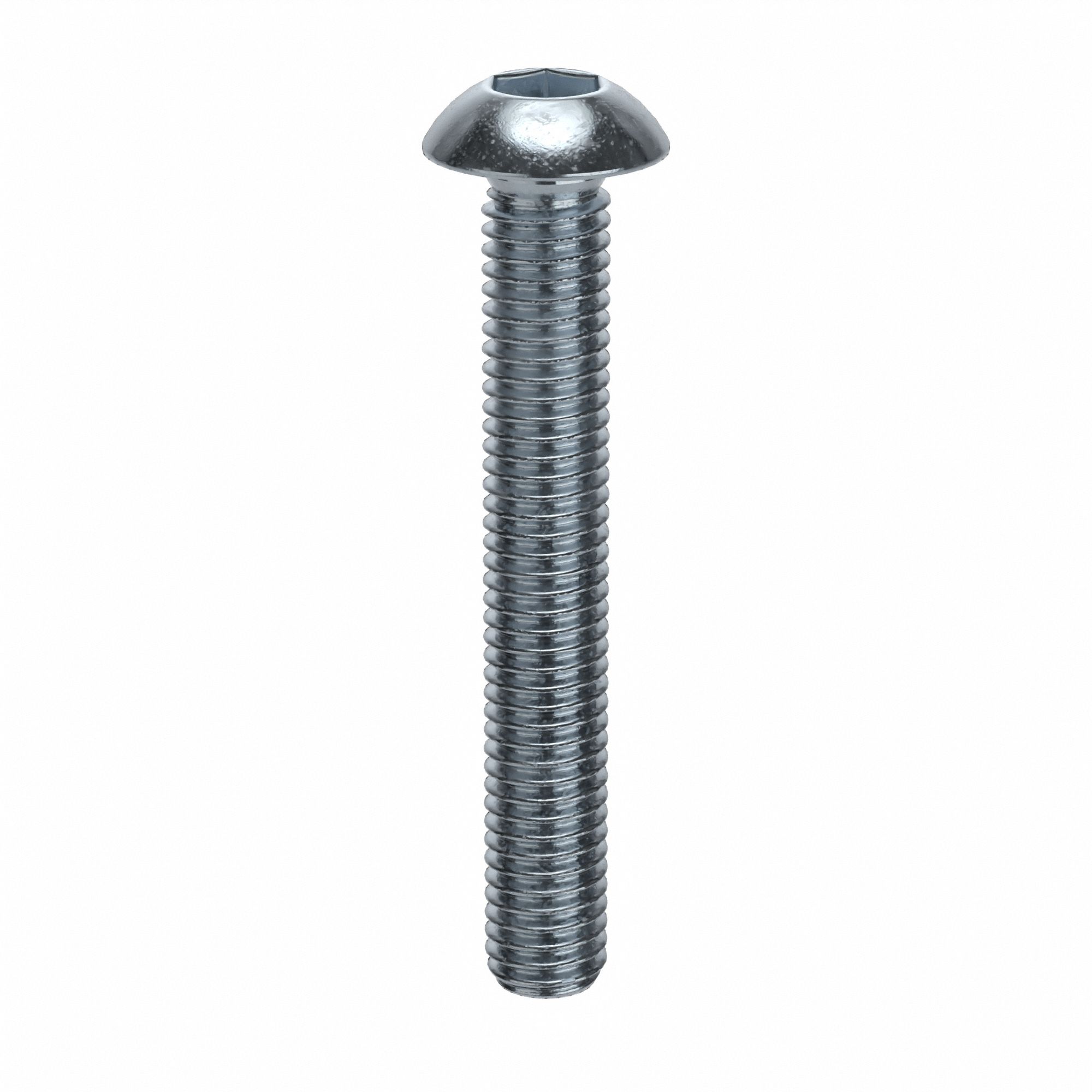 Socket Head Cap Screw: M5x0.80 Thread Size, 35 mm Lg, Button, Zinc Plated, Alloy Steel, 100 PK