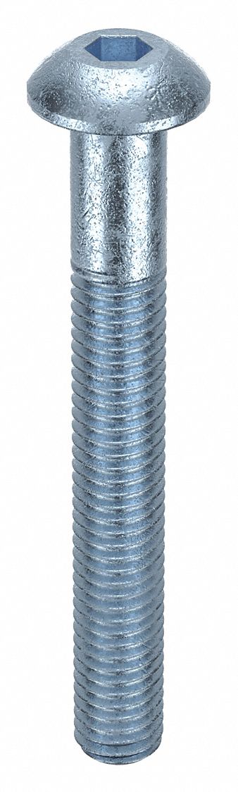 Socket Head Cap Screw: M5x0.80 Thread Size, 40 mm Lg, Button, Zinc Plated, Alloy Steel, 100 PK