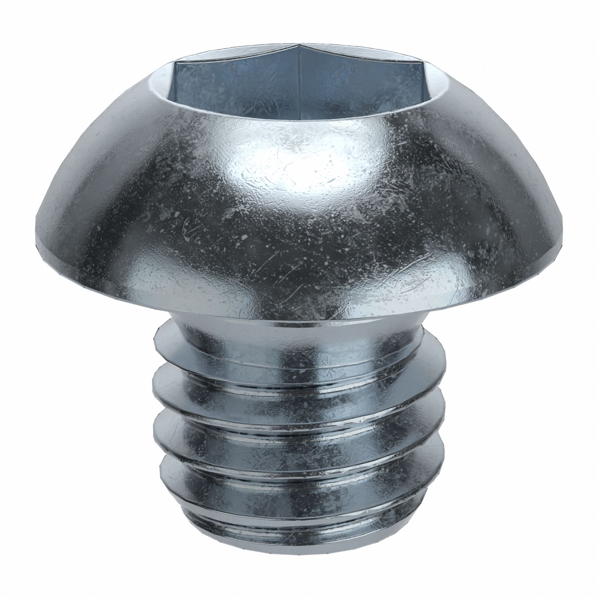 Socket Head Cap Screw: M6x1.00 Thread Size, 6 mm Lg, Button, Zinc Plated, Alloy Steel, 100 PK