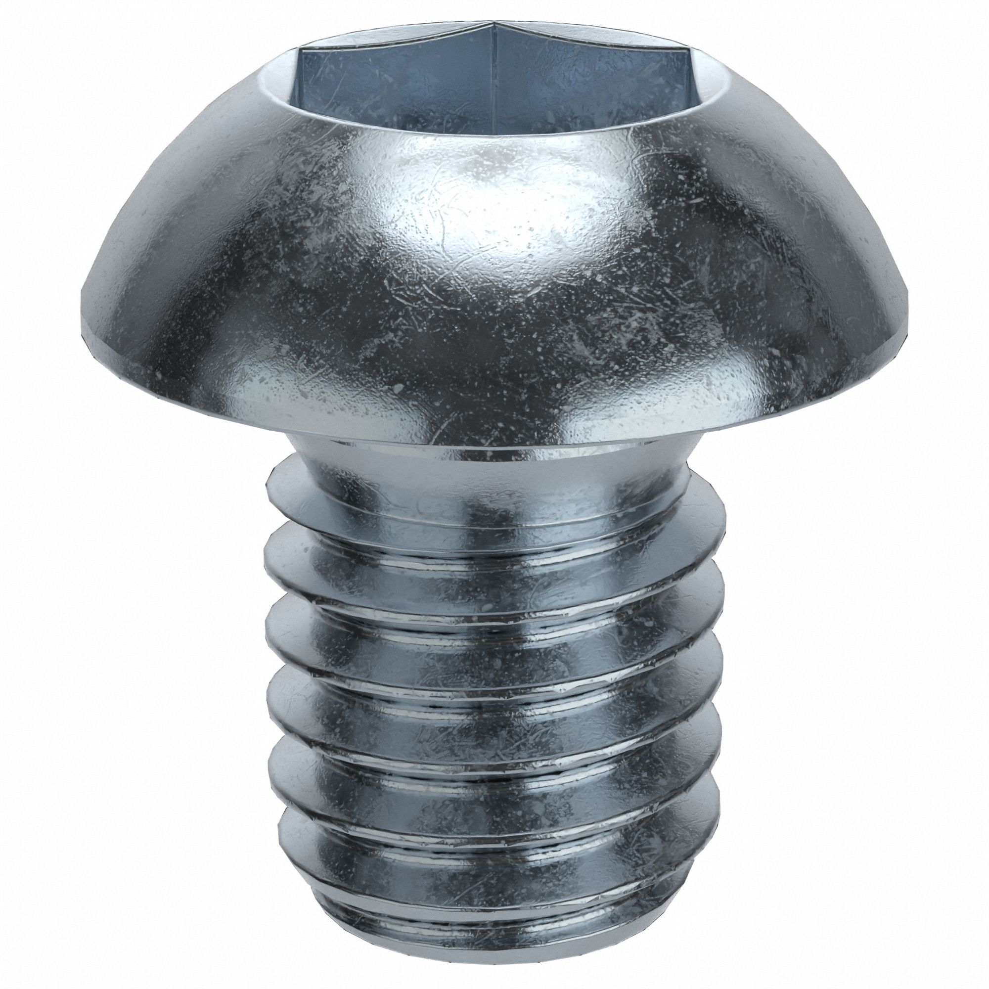 Socket Head Cap Screw: M6x1.00 Thread Size, 8 mm Lg, Button, Zinc Plated, Alloy Steel, 100 PK