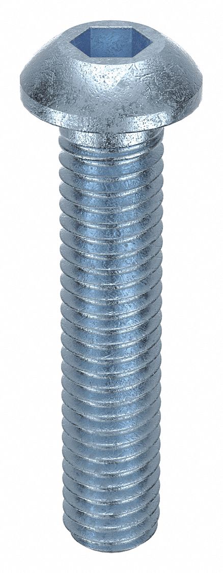 Socket Head Cap Screw: M6x1.00 Thread Size, 30 mm Lg, Button, Zinc Plated, Alloy Steel, 100 PK