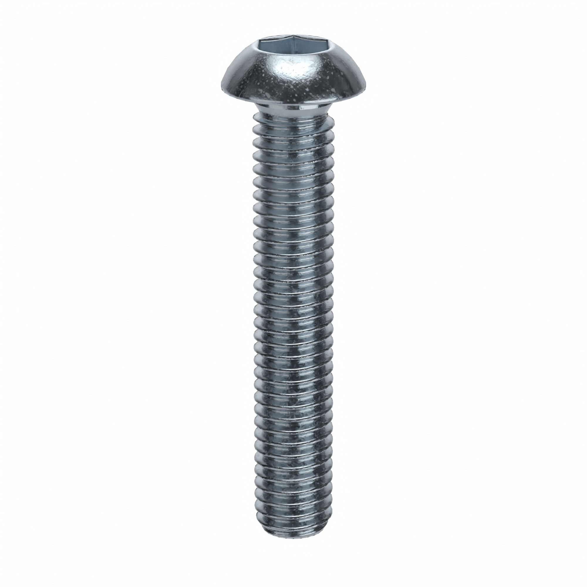 Socket Head Cap Screw: M6x1.00 Thread Size, 35 mm Lg, Button, Zinc Plated, Alloy Steel, 100 PK