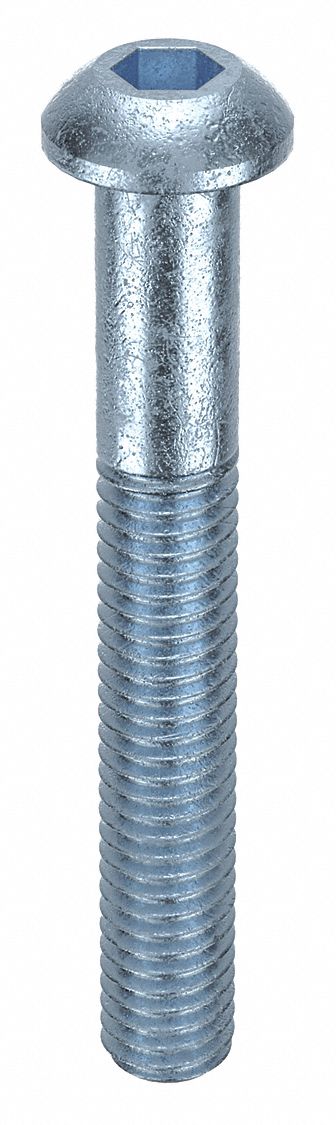 Socket Head Cap Screw: M6x1.00 Thread Size, 45 mm Lg, Button, Zinc Plated, Alloy Steel, 100 PK
