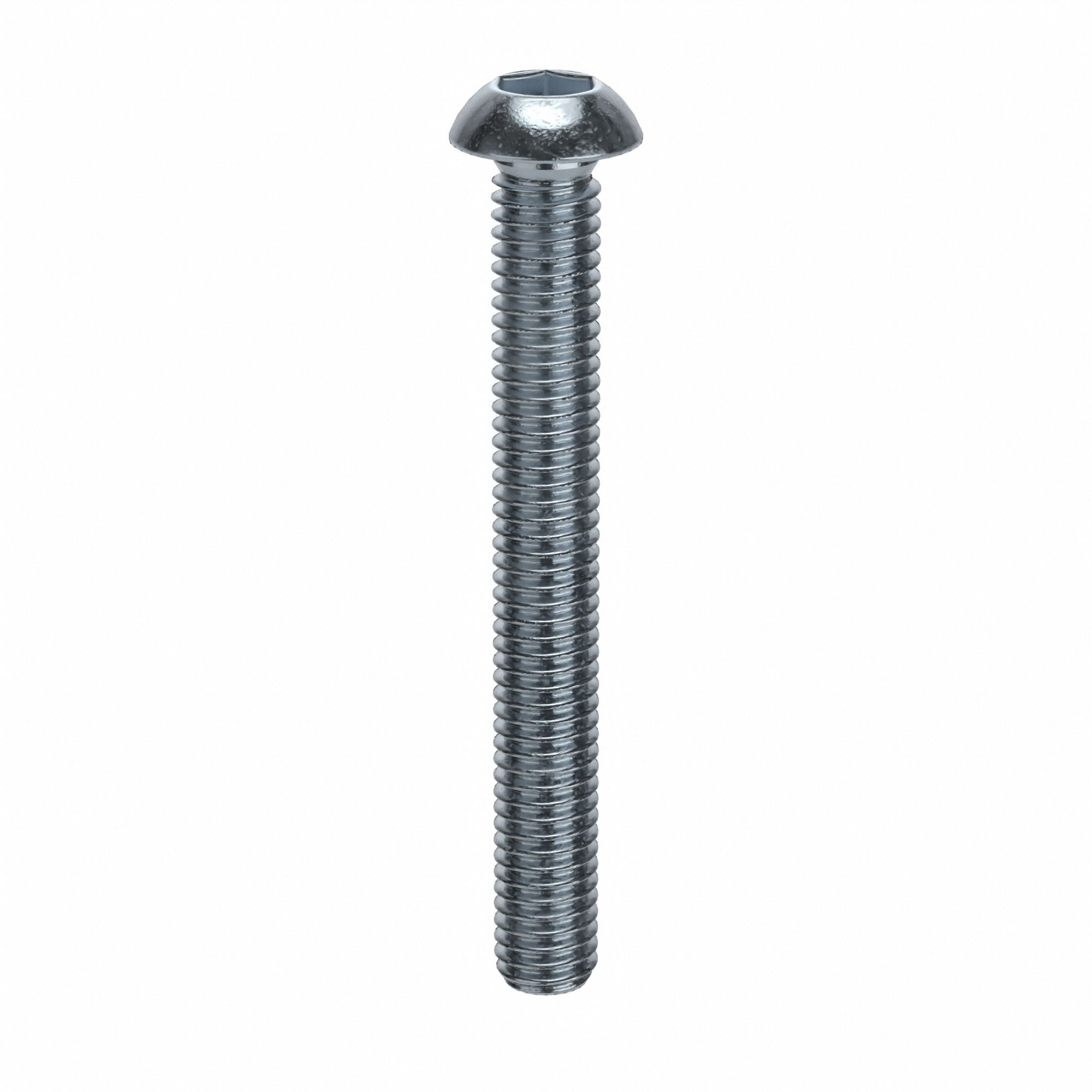 Socket Head Cap Screw: M6x1.00 Thread Size, 50 mm Lg, Button, Zinc Plated, Alloy Steel, 100 PK