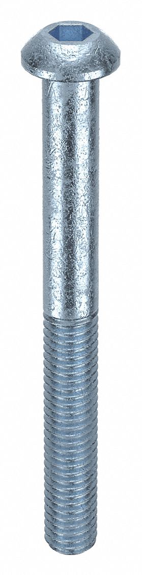 Socket Head Cap Screw: M6x1.00 Thread Size, 60 mm Lg, Button, Zinc Plated, Alloy Steel, 100 PK