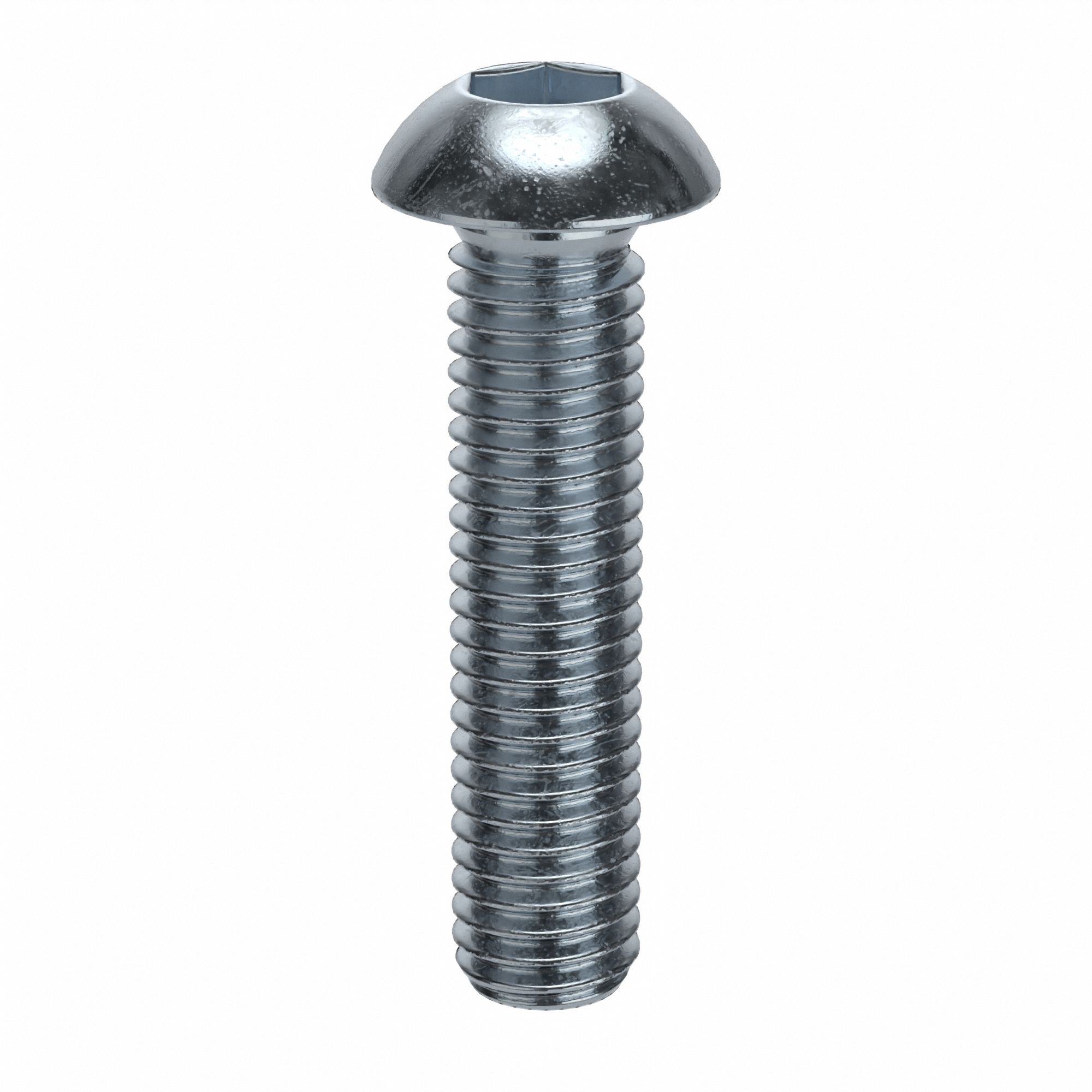 Socket Head Cap Screw: M8x1.25 Thread Size, 35 mm Lg, Button, Zinc Plated, Alloy Steel, 100 PK