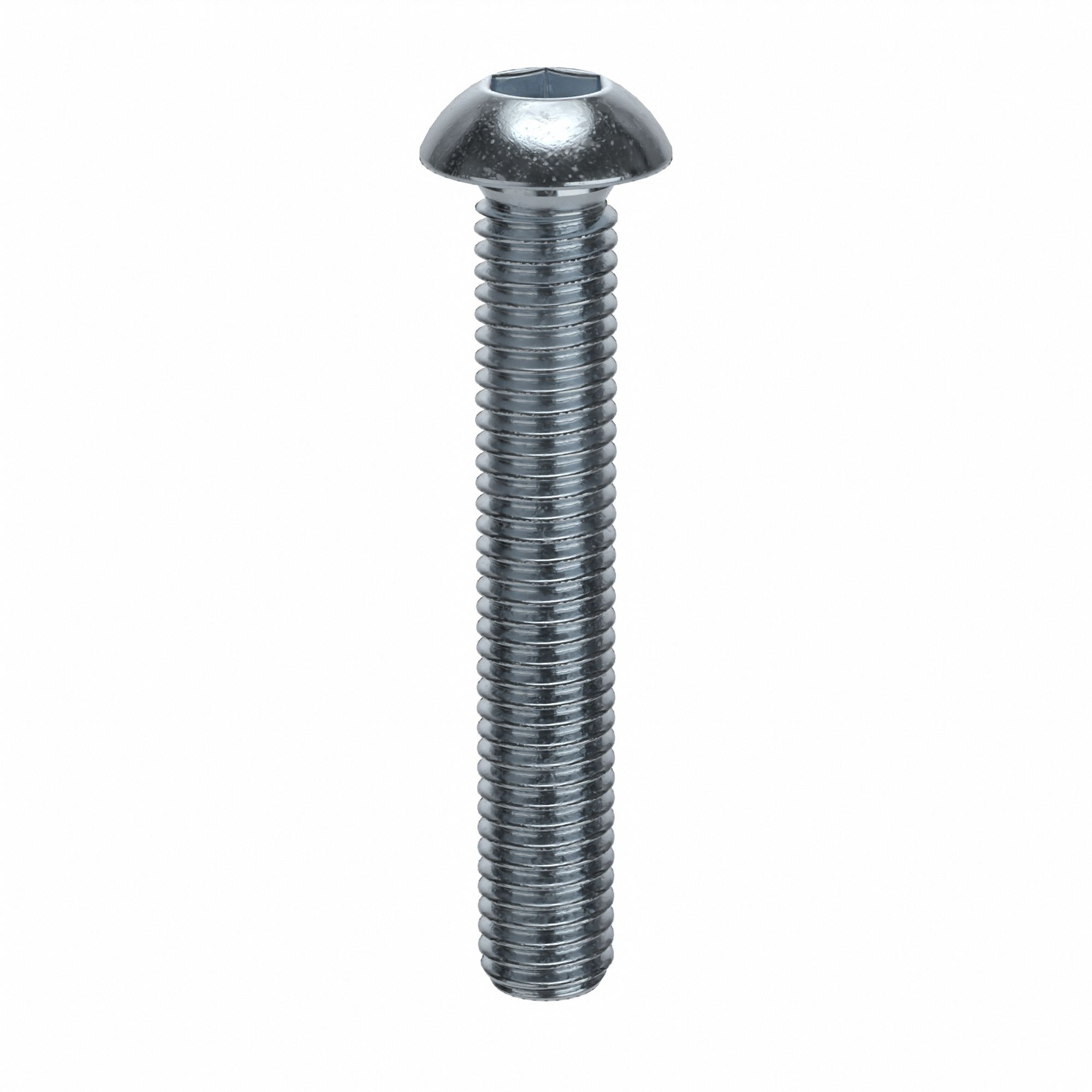 Socket Head Cap Screw: M8x1.25 Thread Size, 50 mm Lg, Button, Zinc Plated, Alloy Steel, 100 PK