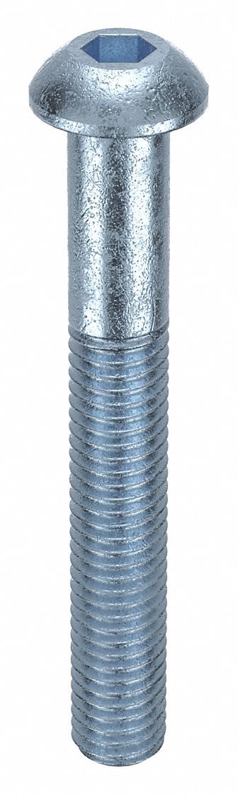 Socket Head Cap Screw: M8x1.25 Thread Size, 60 mm Lg, Button, Zinc Plated, Alloy Steel, 100 PK