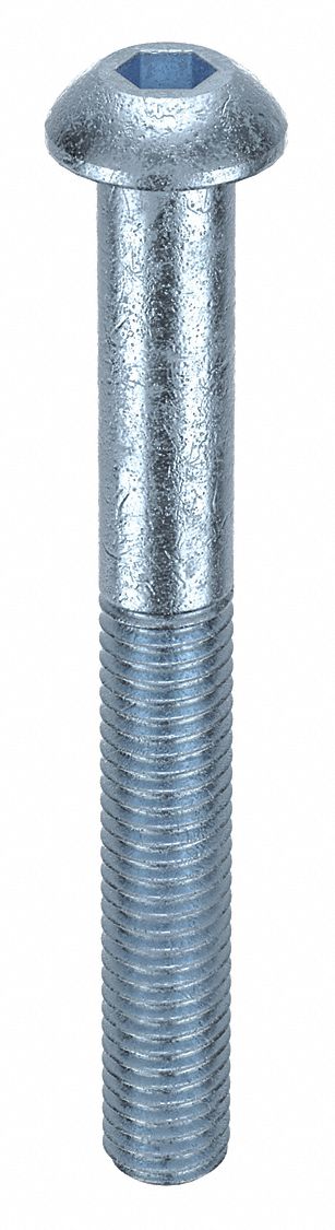Socket Head Cap Screw: M8x1.25 Thread Size, 70 mm Lg, Button, Zinc Plated, Alloy Steel, 100 PK