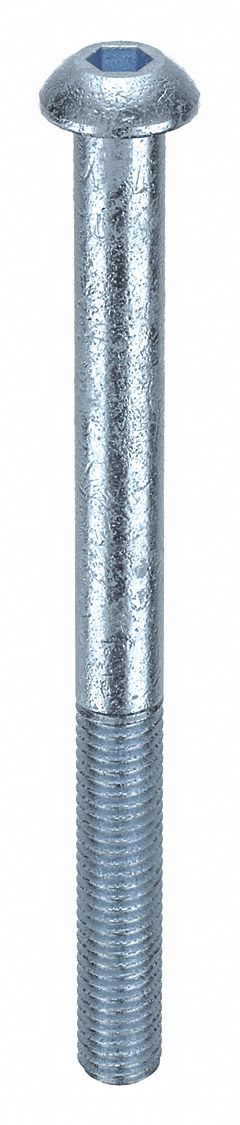 Socket Head Cap Screw: M8x1.25 Thread Size, 100 mm Lg, Button, Zinc Plated, Alloy Steel, 50 PK