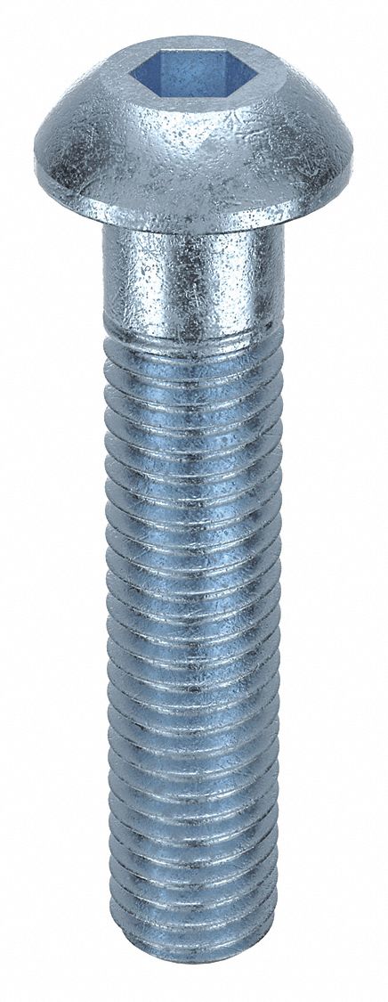 Socket Head Cap Screw: M10x1.50 Thread Size, 50 mm Lg, Button, Zinc Plated, Alloy Steel, 50 PK
