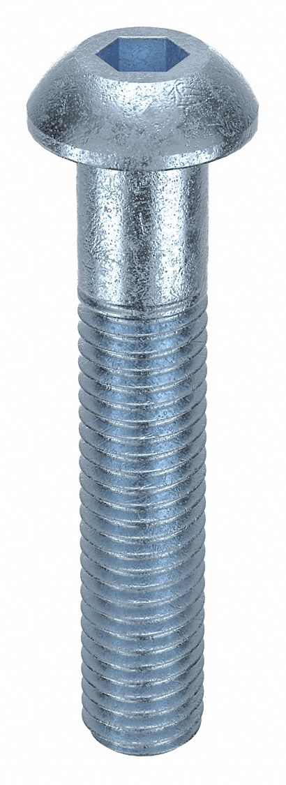 Socket Head Cap Screw: M10x1.50 Thread Size, 55 mm Lg, Button, Zinc Plated, Alloy Steel, 50 PK