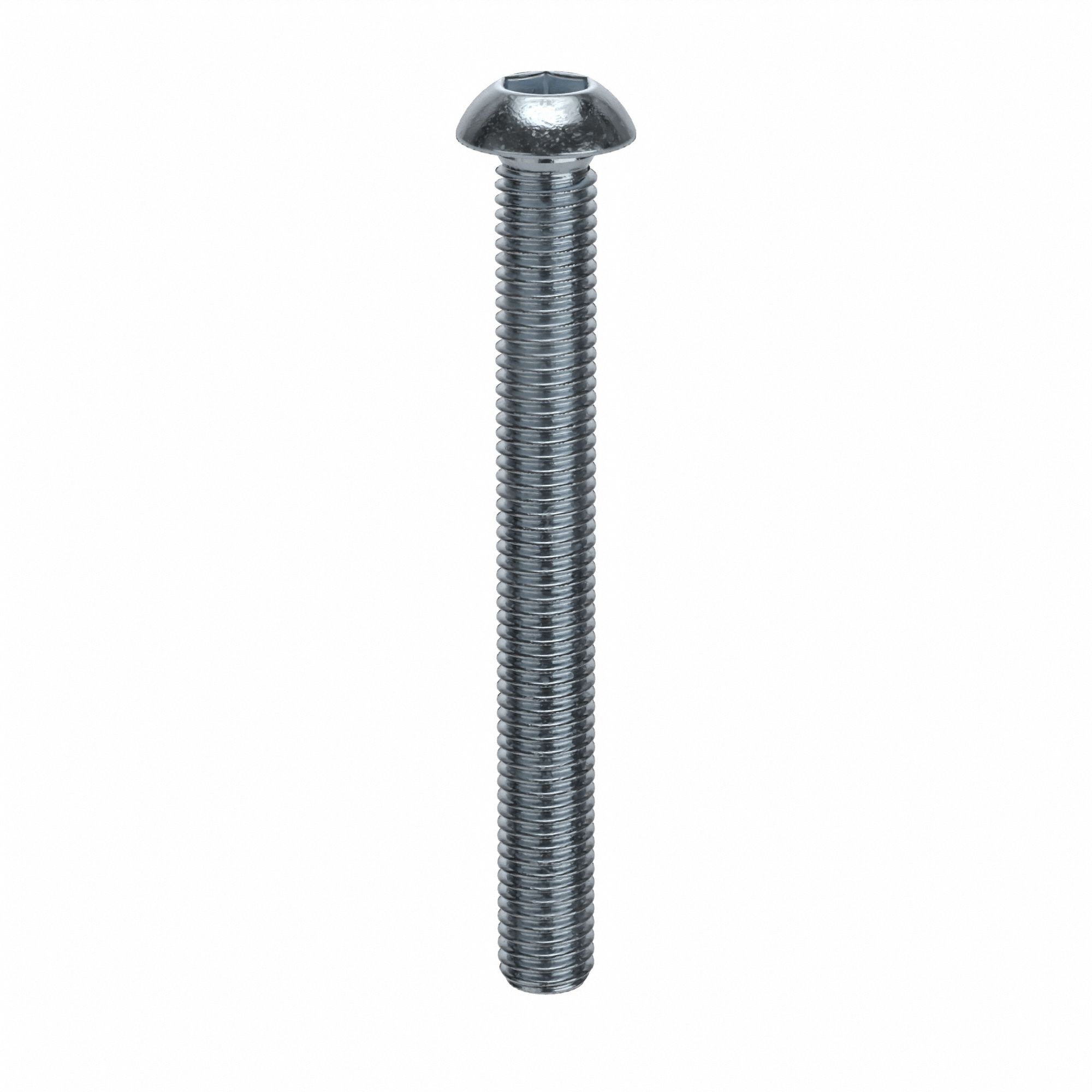Socket Head Cap Screw: M10x1.50 Thread Size, 90 mm Lg, Button, Zinc Plated, Alloy Steel, 50 PK