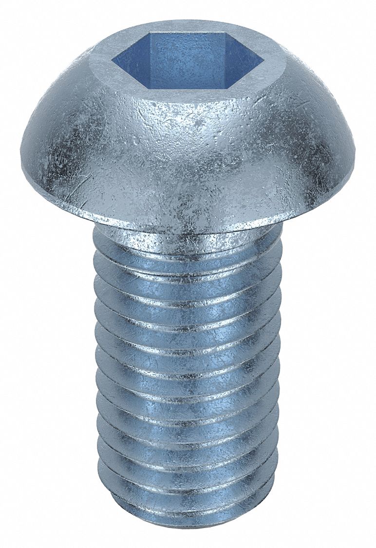 Socket Head Cap Screw: M12x1.75 Thread Size, 25 mm Lg, Button, Zinc Plated, Alloy Steel, 50 PK