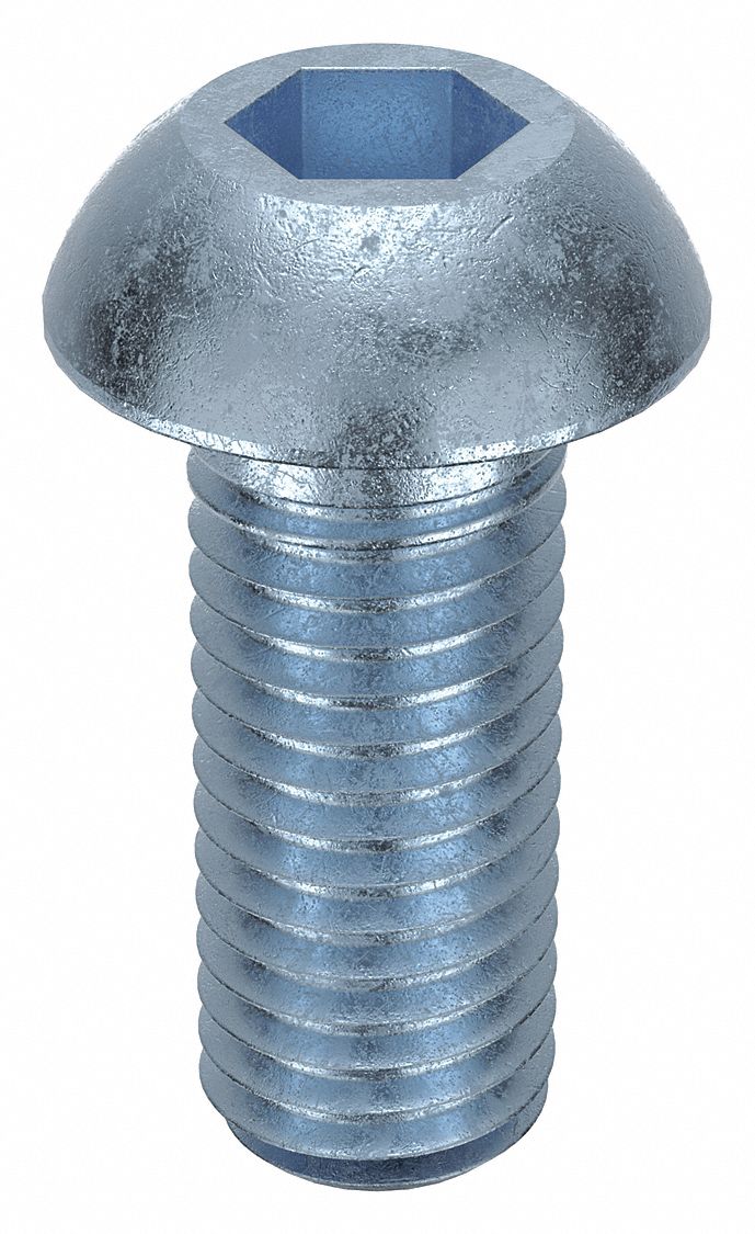 Socket Head Cap Screw: M12x1.75 Thread Size, 30 mm Lg, Button, Zinc Plated, Alloy Steel, 50 PK