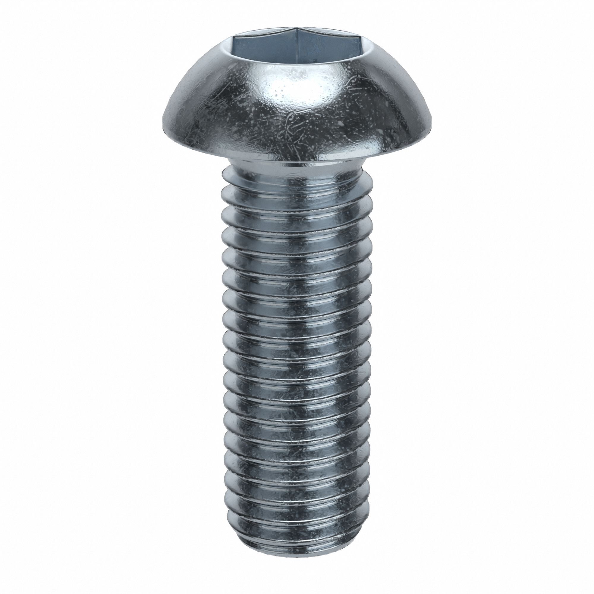 Socket Head Cap Screw: M12x1.75 Thread Size, 35 mm Lg, Button, Zinc Plated, Alloy Steel, 50 PK