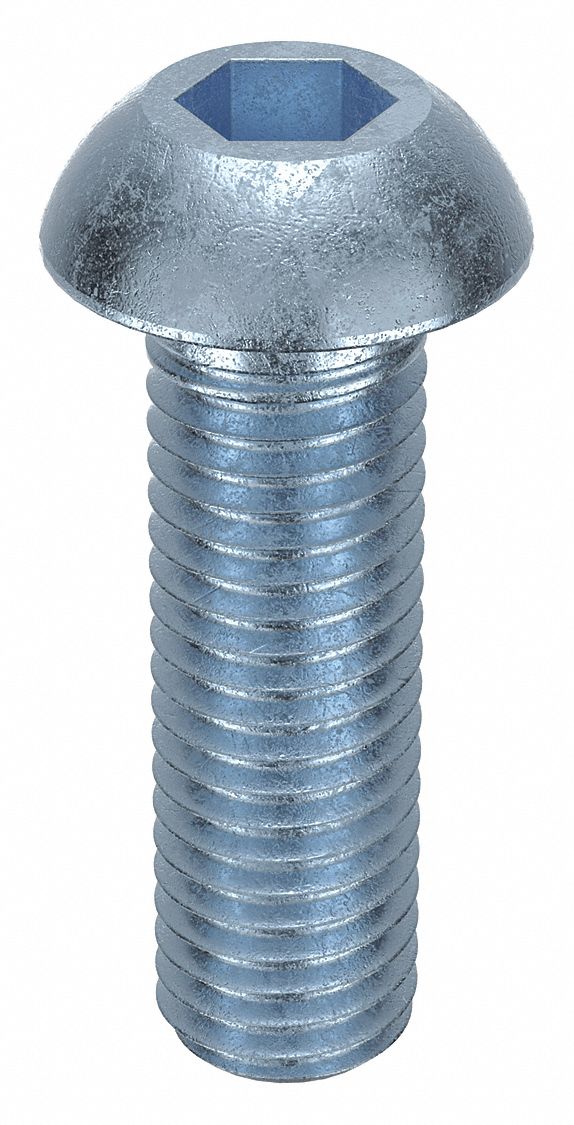 Socket Head Cap Screw: M12x1.75 Thread Size, 40 mm Lg, Button, Zinc Plated, Alloy Steel, 50 PK