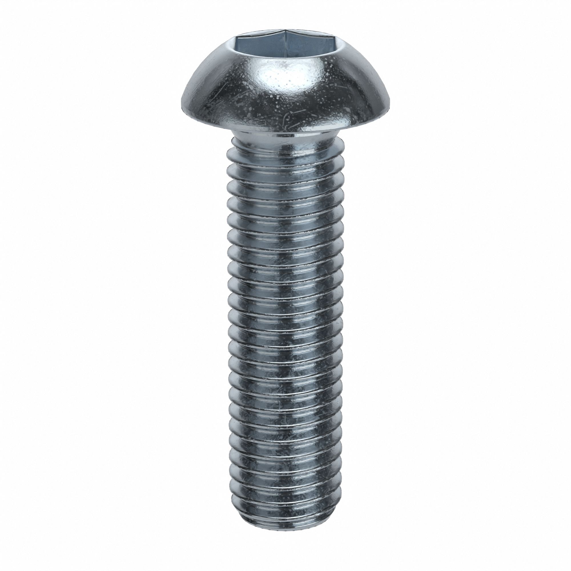 Socket Head Cap Screw: M12x1.75 Thread Size, 45 mm Lg, Button, Zinc Plated, Alloy Steel, 50 PK