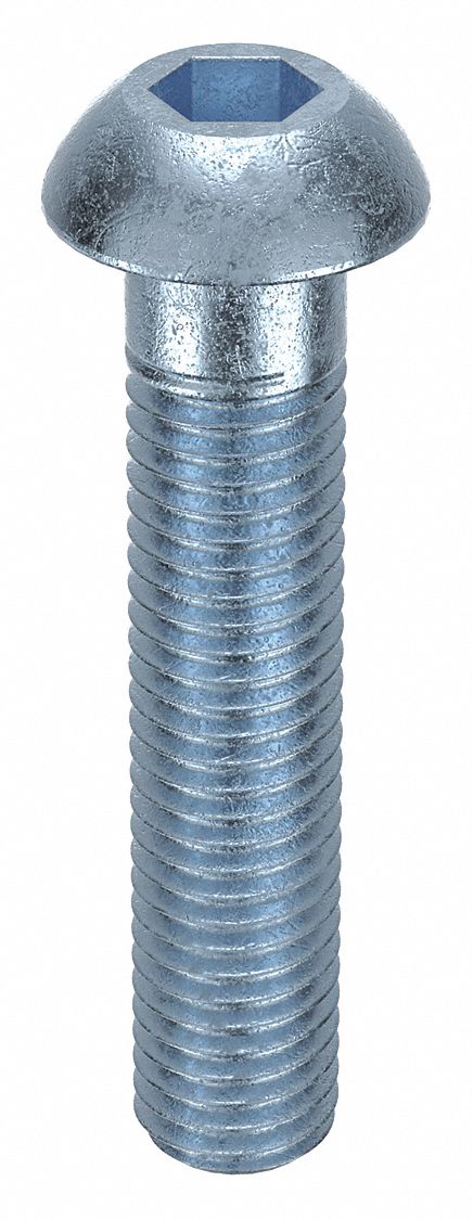 Socket Head Cap Screw: M12x1.75 Thread Size, 60 mm Lg, Button, Zinc Plated, Alloy Steel, 50 PK