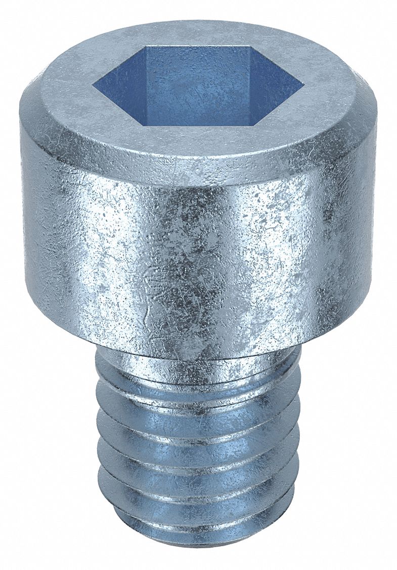 Socket Head Cap Screw: M6x1.00 Thread Size, 8 mm Lg, Std, Zinc Plated, Alloy Steel, 100 PK