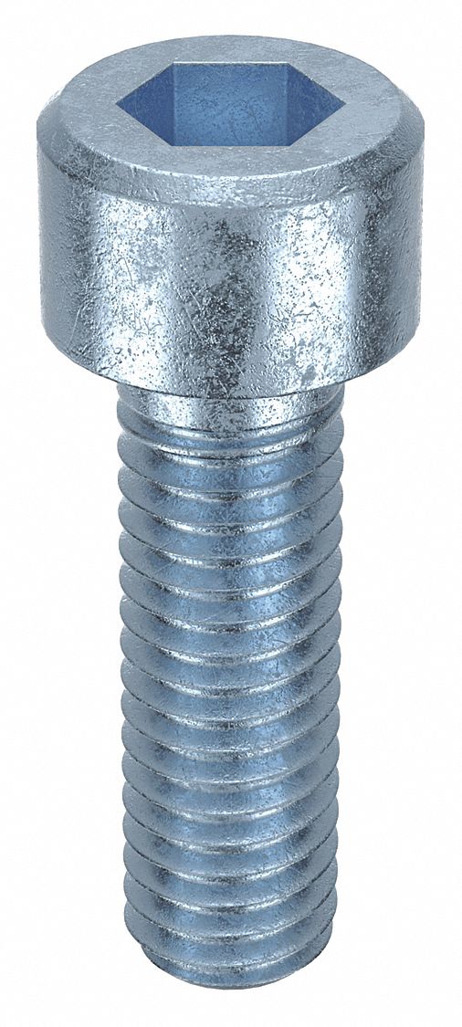 VIS ASS À SIX PANS CREUX,M6-1,20MM LO,STD,GALVANISÉ,ACIER,CLASSE 8,ACIER,100PQ