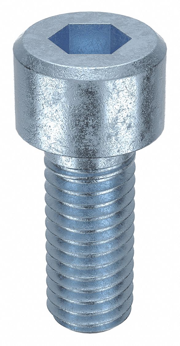 Socket Head Cap Screw: M8x1.25 Thread Size, 20 mm Lg, Std, Zinc Plated, Alloy Steel, 100 PK