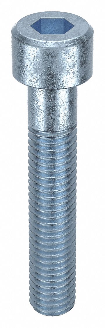 Socket Head Cap Screw: M8x1.25 Thread Size, 45 mm Lg, Std, Zinc Plated, Alloy Steel, 100 PK