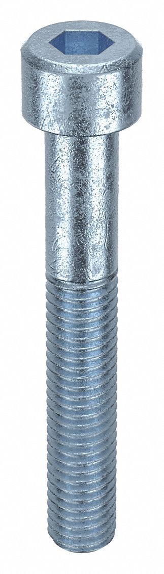 Socket Head Cap Screw: M8x1.25 Thread Size, 55 mm Lg, Std, Zinc Plated, Alloy Steel, 100 PK