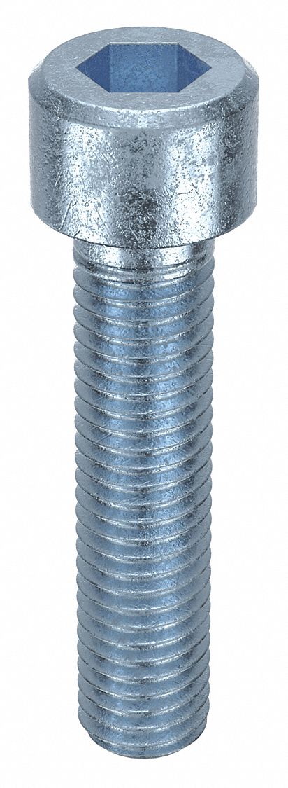 Socket Head Cap Screw: M10x1.50 Thread Size, 45 mm Lg, Std, Zinc Plated, Alloy Steel, 50 PK