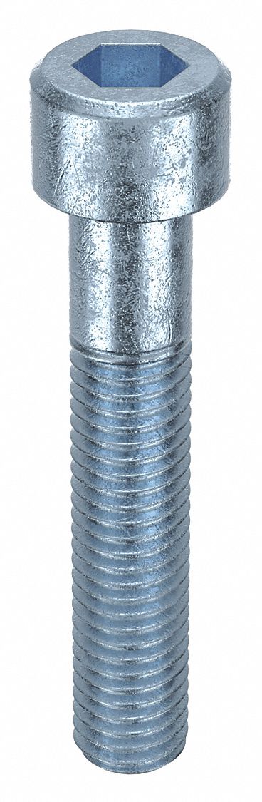 Socket Head Cap Screw: M10x1.50 Thread Size, 55 mm Lg, Std, Zinc Plated, Alloy Steel, 50 PK
