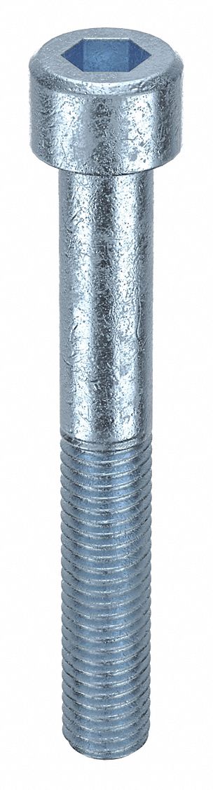 Socket Head Cap Screw: M10x1.50 Thread Size, 75 mm Lg, Std, Zinc Plated, Alloy Steel, 50 PK