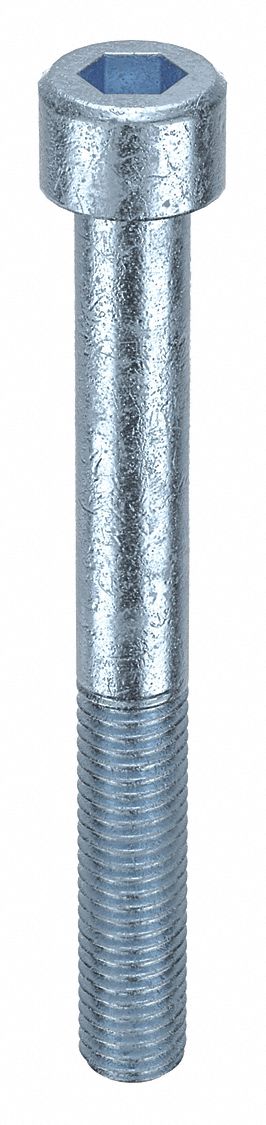 Socket Head Cap Screw: M10x1.50 Thread Size, 90 mm Lg, Std, Zinc Plated, Alloy Steel, 50 PK
