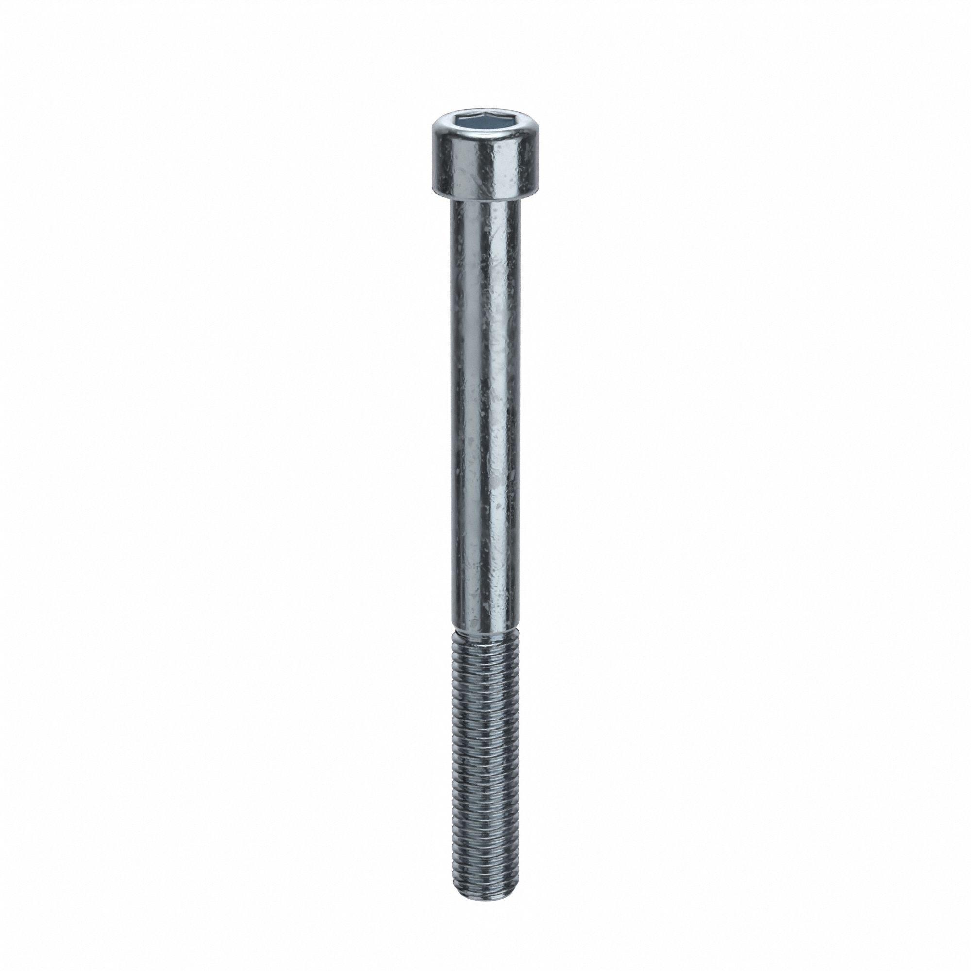 Socket Head Cap Screw: M12x1.75 Thread Size, 130 mm Lg, Std, Zinc Plated, Alloy Steel, 25 PK