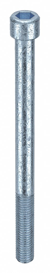 Socket Head Cap Screw: M12x1.75 Thread Size, 160 mm Lg, Std, Zinc Plated, Alloy Steel, 10 PK