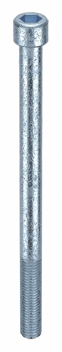 Socket Head Cap Screw: M12x1.75 Thread Size, 180 mm Lg, Std, Zinc Plated, Alloy Steel, 10 PK