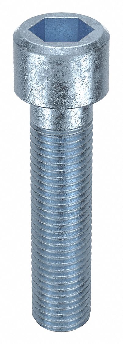 Socket Head Cap Screw: M16x2.00 Thread Size, 70 mm Lg, Std, Zinc Plated, Alloy Steel, 10 PK