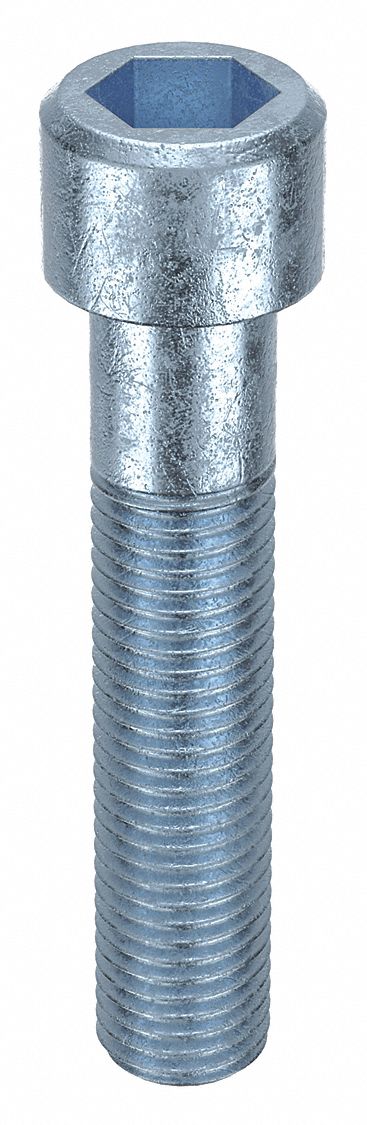 Socket Head Cap Screw: M16x2.00 Thread Size, 80 mm Lg, Std, Zinc Plated, Alloy Steel, 10 PK