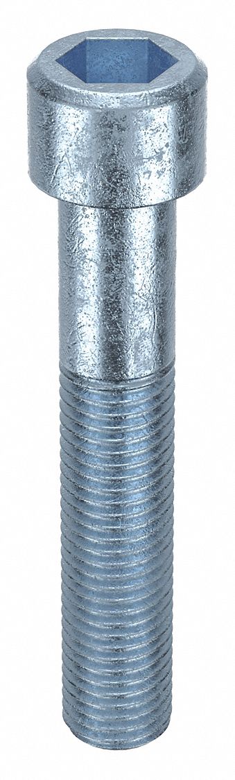 Socket Head Cap Screw: M16x2.00 Thread Size, 90 mm Lg, Std, Zinc Plated, Alloy Steel, 10 PK