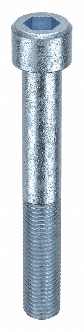 Socket Head Cap Screw: M24x3.00 Thread Size, 180 mm Lg, Std, Zinc Plated, Alloy Steel, 5 PK