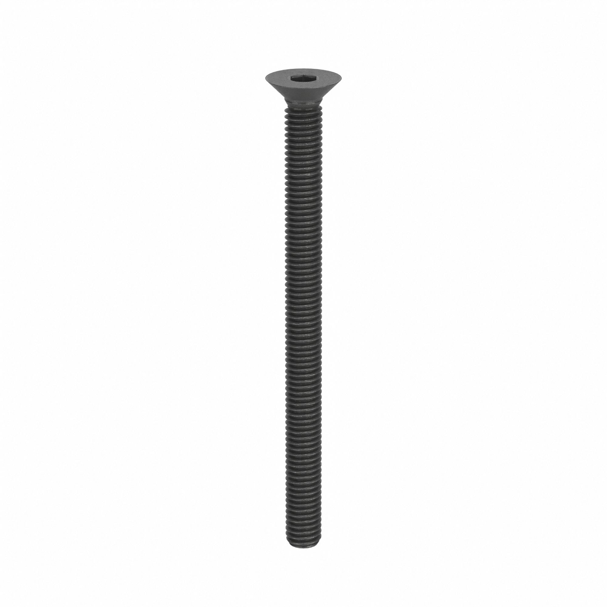 Socket Flat Head Screw: M3x0.50 Thread Size, 40 mm Lg, Flat, Black Oxide, Alloy Steel, 100 PK
