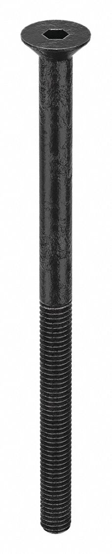 Socket Flat Head Screw: M3x0.50 Thread Size, 50 mm Lg, Flat, Black Oxide, Alloy Steel, 100 PK