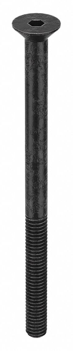 Socket Flat Head Screw: M4x0.70 Thread Size, 60 mm Lg, Flat, Black Oxide, Alloy Steel, 100 PK